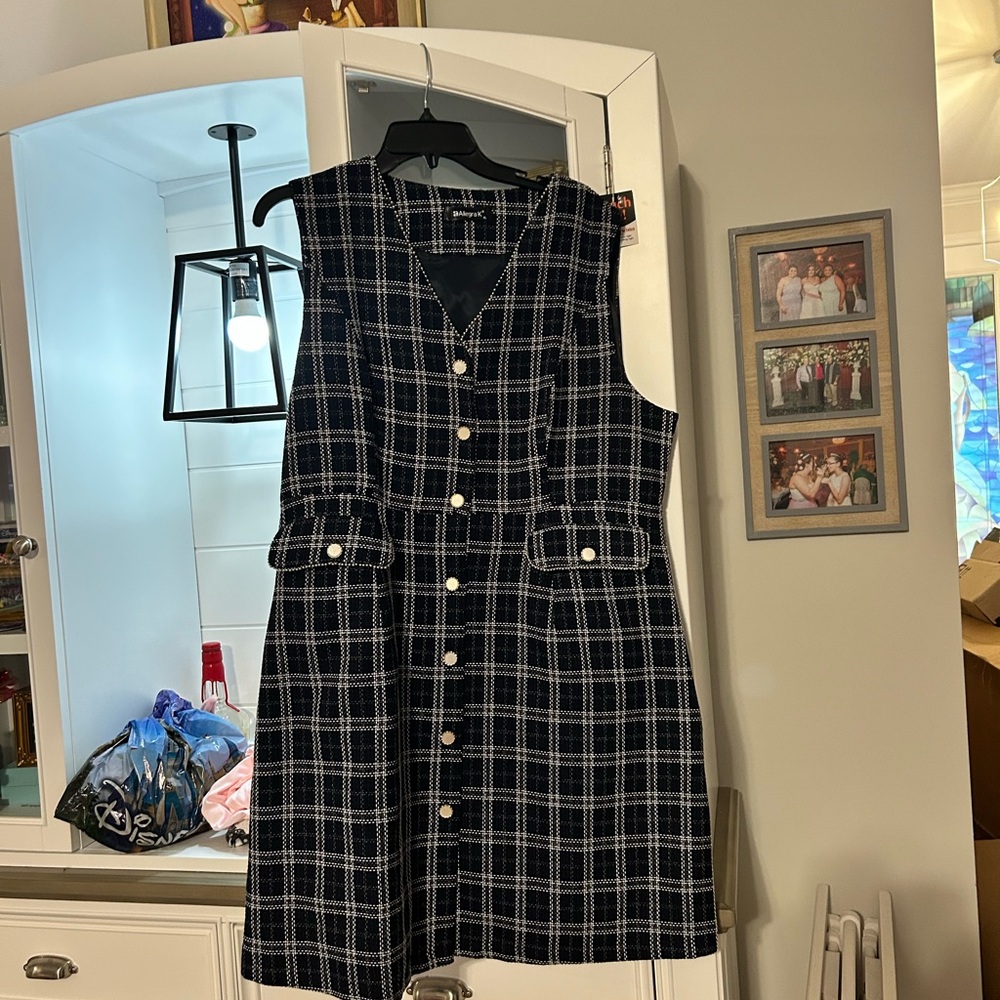 Plaid Sleeveless Dress